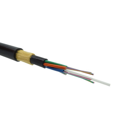 Cable de fribra óptica aéreo de 48 bases, fuerza al aire libre de Aramid del cable óptico de ADSS