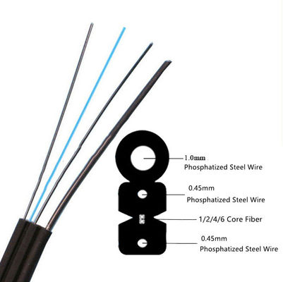 Tipo al aire libre modificado para requisitos particulares color negro del cable de descenso de FTTH G657A1 G657A2