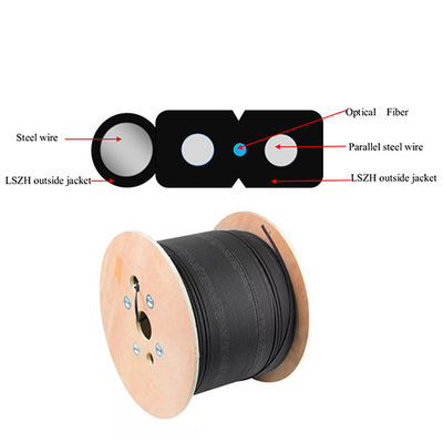 Tipo al aire libre modificado para requisitos particulares color negro del cable de descenso de FTTH G657A1 G657A2