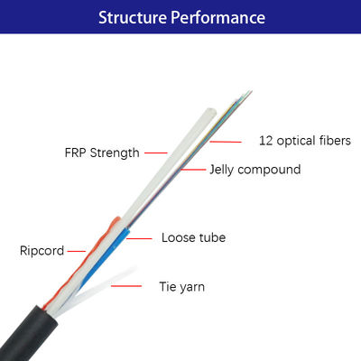 Fuerza del cable de fribra óptica FRP del solo modo OM1 para al aire libre
