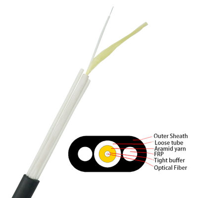 Solo modo de 2 bases del cable plano al aire libre de la fibra con el CE certificado