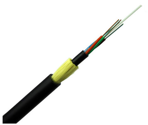 Cable de fribra óptica del hilado de Aramid con la base aérea de Adss 24 de la chaqueta del doble del alambre de alta tensión