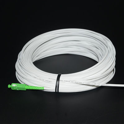 Cable de descenso óptico blanco del color FTTH con el ODM del OEM del conector del SC FC