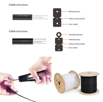 Cable de descenso óptico blanco del color FTTH con el ODM del OEM del conector del SC FC