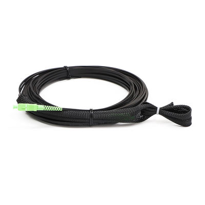 Asamblea de cable negra de la fibra, extremo de la base una del cordón de remiendo del SC APC 1 con el ojo de tracción