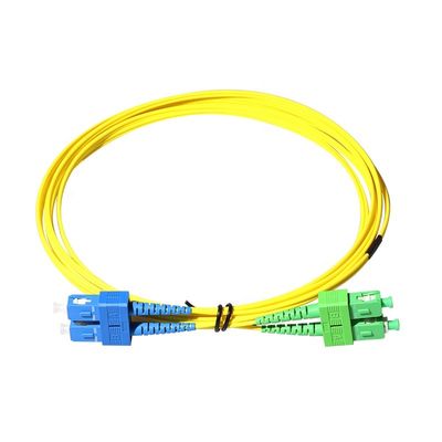 SC APC - duplex a una cara del solo modo G657A 9/125 del cordón de remiendo del cable de la fibra del SC APC