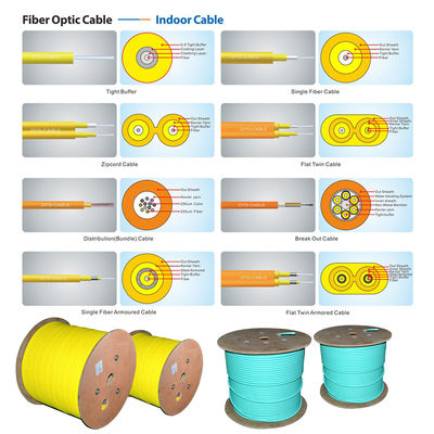 Cable de fribra óptica interior a una cara GJFJV de la sola base de la fibra 3m m de G652D SM