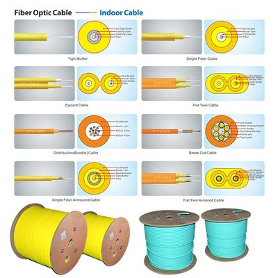 precio interior a una cara el 1km del cable de fribra óptica del solo modo del almacenador intermediario apretado de la base 0.9m m Corning de la fábrica 1
