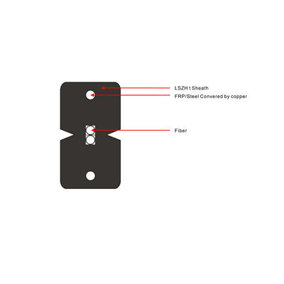 Cable de descenso de la fibra óptica FTTH de los corazones de la muestra libre 1,2,4 de la fábrica