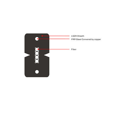 Cable de descenso de la fibra óptica FTTH de los corazones de la muestra libre 1,2,4 de la fábrica