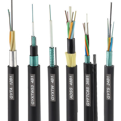 Fuente ADSS GYTA GYTS GYXTW 4 de la fábrica del OEM 8 12 24 48 96 144 cable de fribra óptica de 288 bases, cable de fibra óptica al aire libre Pric