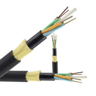 Cables de fribra óptica 2 de Adss 4 8 24 48 96 cables de fibra óptica oscuros aéreos ADSS del solo modo de la fibra G652D de la base 12 al aire libre