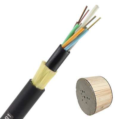 Cables de fribra óptica 2 de Adss 4 8 24 48 96 cables de fibra óptica oscuros aéreos ADSS del solo modo de la fibra G652D de la base 12 al aire libre