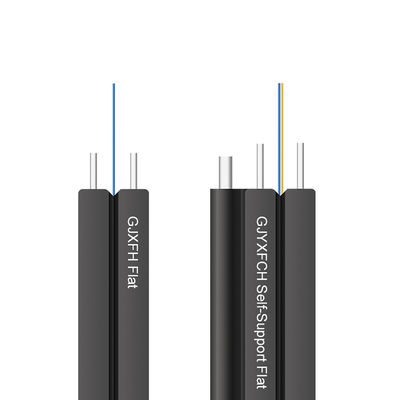 Fibra óptica 1 cable de fribra óptica interior del solo modo del cable de descenso de Ftth del tambor de la madera contrachapada de la base el 1km los 2km los 3km
