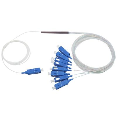 Divisor 1x8 del PLC de la fibra óptica de 1 metro mini con el conector del SC UPC