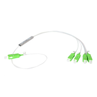 Divisor óptico del PLC 1x4 de la fibra, divisor de acero micro del tubo del SC APC