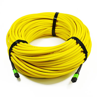 12 cordón de remiendo del cable de la fibra de la base de la base 24, cable Om3 Om4 del remiendo de Mtp Mpo para Qsfp