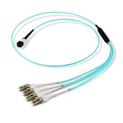 8 desbloqueo hembra-varón MPO MTP del Fanout del cordón de remiendo del cable de la fibra de la base de la base 12 al LC