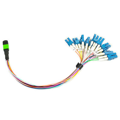 12 cordón de remiendo modificado para requisitos particulares de la fibra de la base 0.9m m MPO el 1M unimodal Fanout