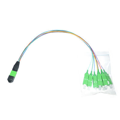 12 cordón de remiendo modificado para requisitos particulares de la fibra de la base 0.9m m MPO el 1M unimodal Fanout