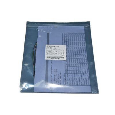 Fanout modificado para requisitos particulares de la fibra 0.9m m del LC del varón de la base MPO de la asamblea de cable de la fibra 12