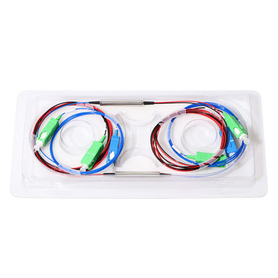 Wdm 1310 1490 del divisor de la fibra óptica de los puertos de FTTH 3 1550 tipos de acero del tubo de Fwdm
