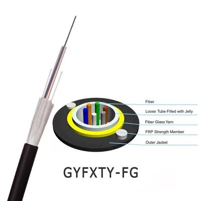 Modo de la base del cable de fribra óptica 24 de la fuerza GYFXTY de FRP solo para al aire libre