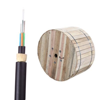 Cable de fribra óptica del hilado de Aramid con la base aérea de Adss 24 de la chaqueta del doble del alambre de alta tensión