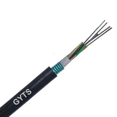 96 cordón del cable de fribra óptica de la base G652D con el alambre de acero de la envoltura del PE GYTS