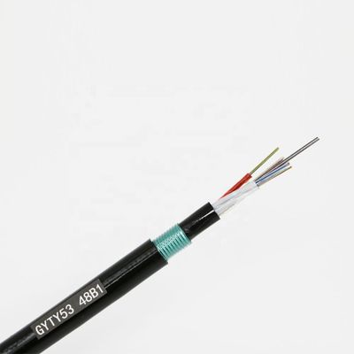 GYTA53 base de fibra óptica al aire libre del cable 12 con el alambre de acero del APL de la envoltura del PE