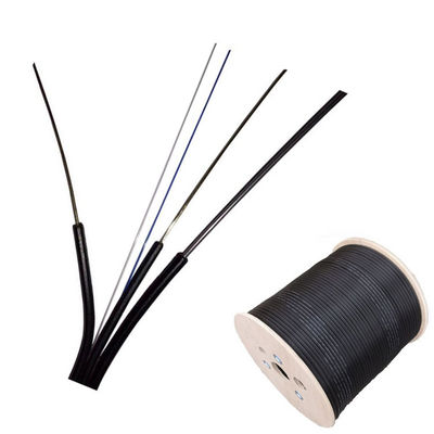 Tipo al aire libre modificado para requisitos particulares color negro del cable de descenso de FTTH G657A1 G657A2