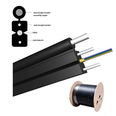 Tipo al aire libre modificado para requisitos particulares color negro del cable de descenso de FTTH G657A1 G657A2