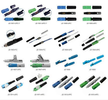 Conector rápido de la fibra óptica de FTTH LC con varios modos de funcionamiento con color beige verde azul