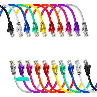 Cable modificado para requisitos particulares del remiendo de Ethernet de Cat6A, cordón de remiendo delgado de S FTP con la longitud de los 5m el 1m