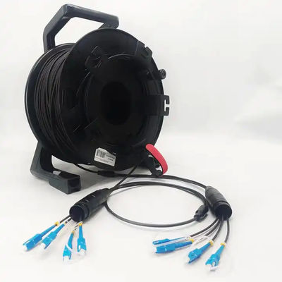 Carrete de cable de fibra óptica táctica de campo portátil 500 metros