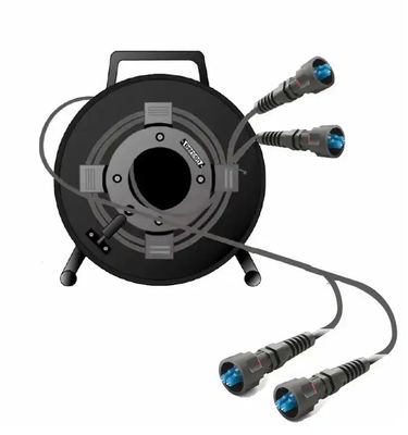 PC plástico PCD380 desplegable de fibra óptica táctica de cable de rodillo irrompible de cable vacío tambor bobina