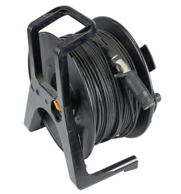 PC plástico PCD380 desplegable de fibra óptica táctica de cable de rodillo irrompible de cable vacío tambor bobina