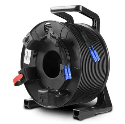 Rodillos de cable para exteriores negros 300M 250M 200M 150M 100m LC a LC Carrete de cable de extensión de parche de fibra